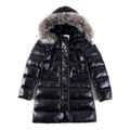 Moncler Fur-Trim Drawstring-Waist Long Down Puffer Jacket