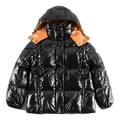 Moncler Copper-Lined Glossy Short Down Puffer Jacket - Black