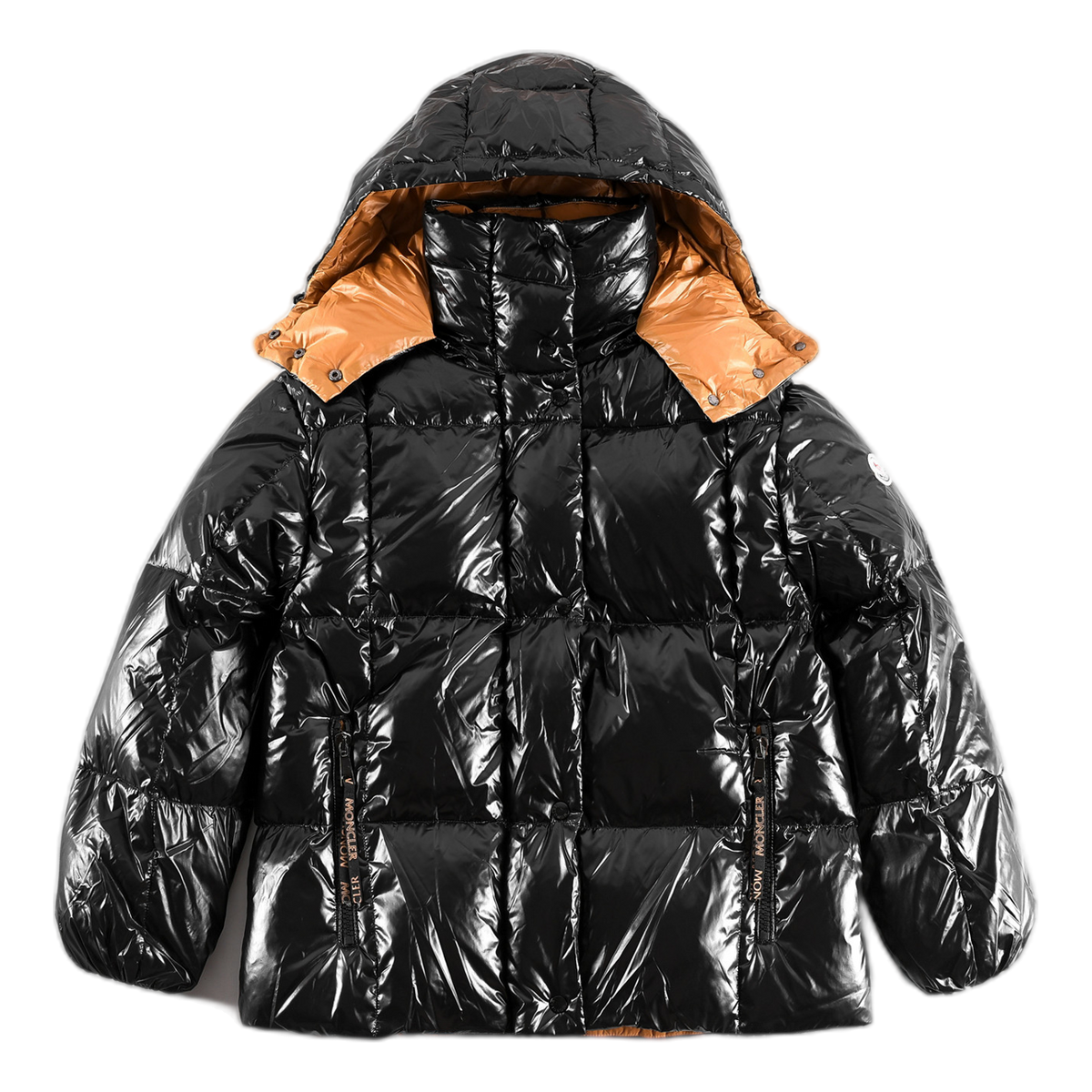 Moncler Copper-Lined Glossy Short Down Puffer Jacket - Black