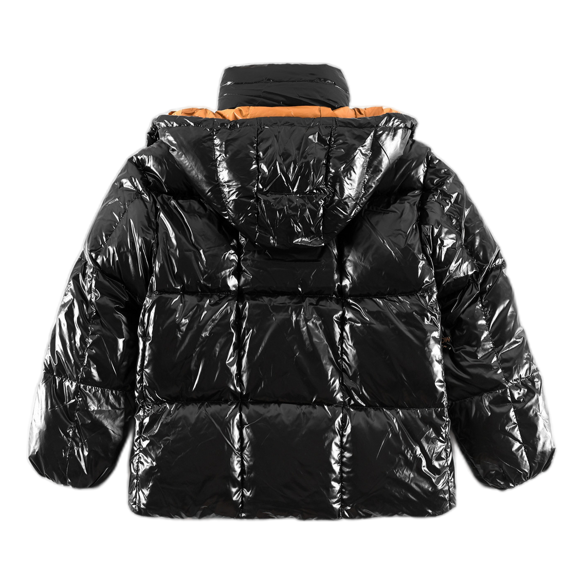 Moncler Copper-Lined Glossy Short Down Puffer Jacket - Black