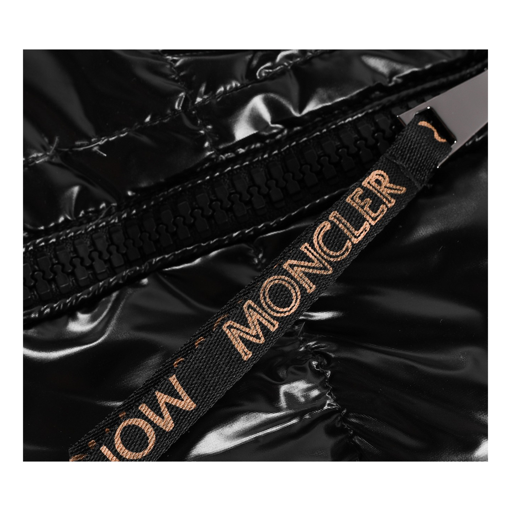 Moncler Copper-Lined Glossy Short Down Puffer Jacket - Black