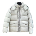 Moncler Double-Zip Hooded Down Puffer Jacket - Off White