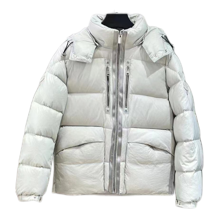 Moncler Double-Zip Hooded Down Puffer Jacket - Off White