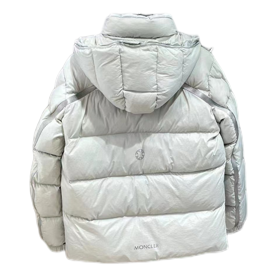 Moncler Double-Zip Hooded Down Puffer Jacket - Off White