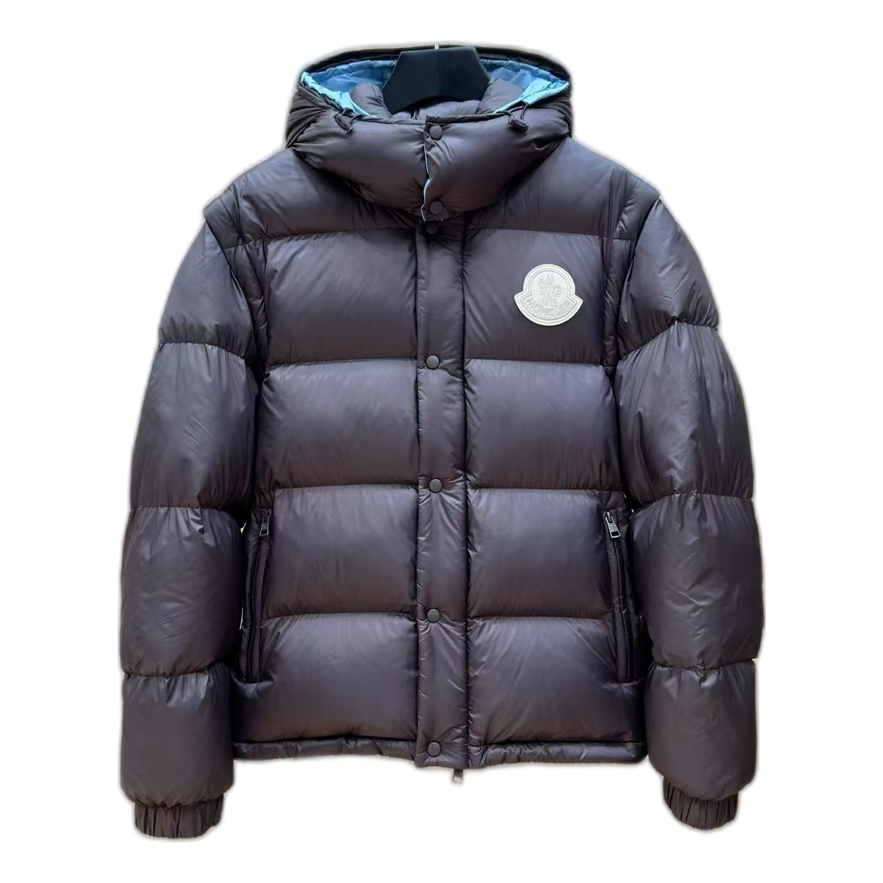 Moncler Oversized Hooded Down Puffer Jacket with Chest Badge