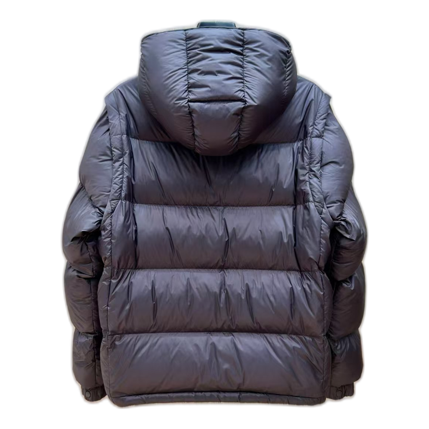 Moncler Oversized Hooded Down Puffer Jacket with Chest Badge
