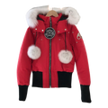 Moose Knuckles Debbie Bomber Jacket with Fur-Trim Collar