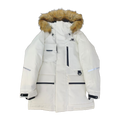 New Balance Faux Fur-Trim Hooded Utility Jacket in White