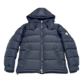 Moncler Hooded Down Puffer Jacket with Sleeve Pocket - Navy