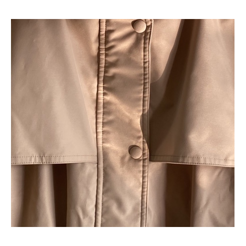 Prada Belted Faux Fur-Trim Hooded Coat in Blush Beige